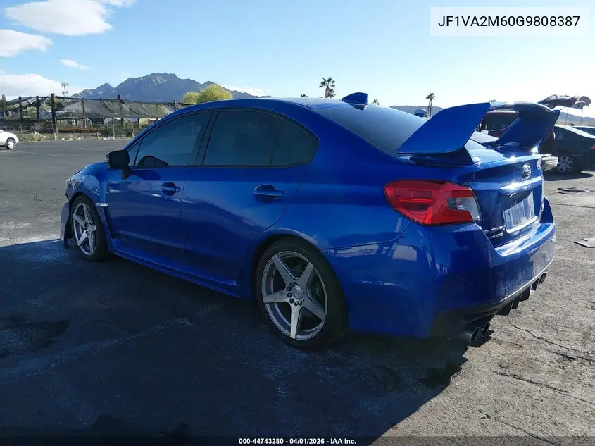 2016 Subaru Wrx Sti VIN: JF1VA2M60G9808387 Lot: 44743280