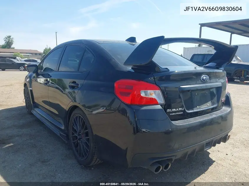 2016 Subaru Wrx Sti VIN: JF1VA2V66G9830604 Lot: 45150641