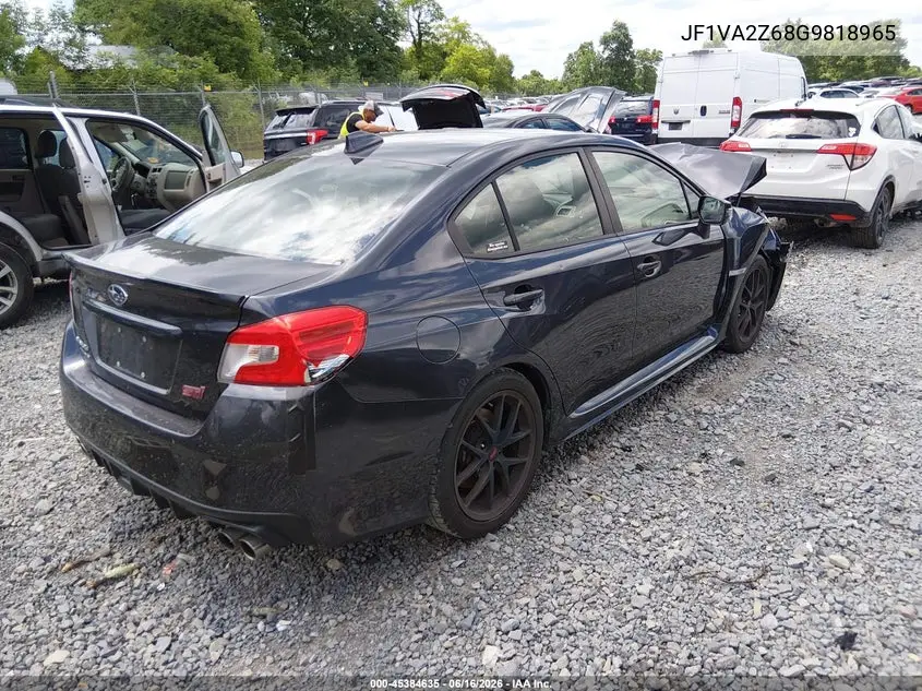 2016 Subaru Wrx Sti Limited VIN: JF1VA2Z68G9818965 Lot: 45384635