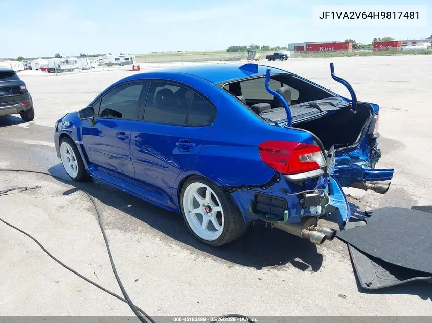2017 Subaru Wrx Sti VIN: JF1VA2V64H9817481 Lot: 45183498