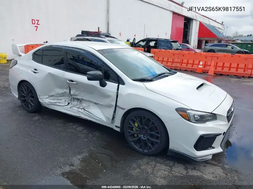 2019 Subaru Wrx Sti VIN: JF1VA2S65K9817551 Lot: 44348965