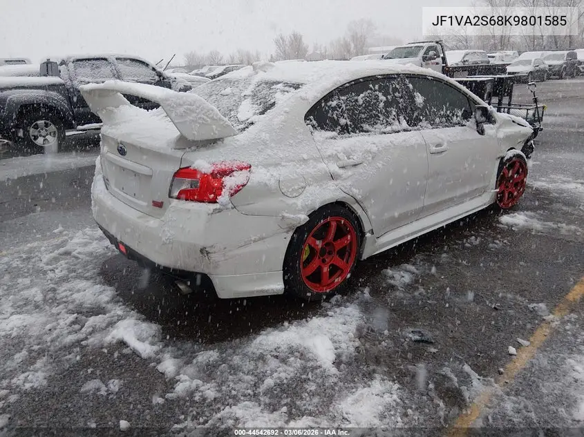2019 Subaru Wrx Sti VIN: JF1VA2S68K9801585 Lot: 44542692