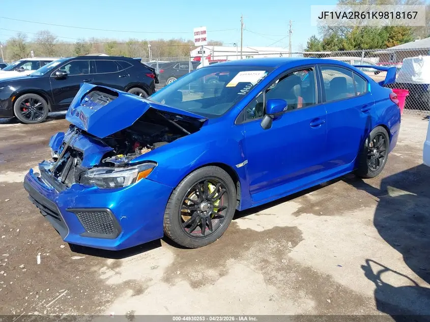 2019 Subaru Wrx Sti VIN: JF1VA2R61K9818167 Lot: 44930253