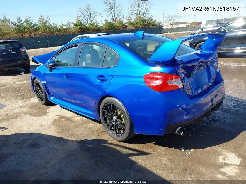 2019 Subaru Wrx Sti VIN: JF1VA2R61K9818167 Lot: 44930253