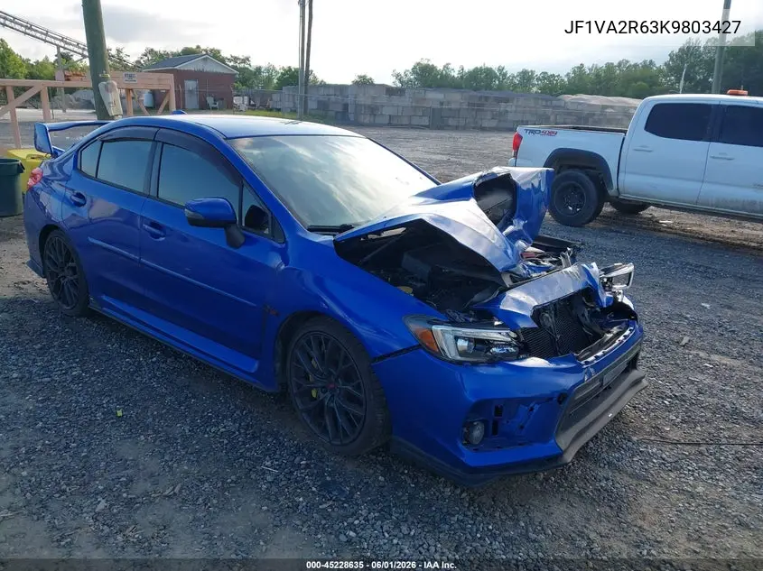 2019 Subaru Wrx Sti VIN: JF1VA2R63K9803427 Lot: 45228635
