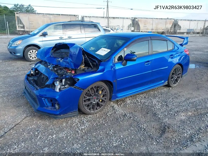 2019 Subaru Wrx Sti VIN: JF1VA2R63K9803427 Lot: 45228635