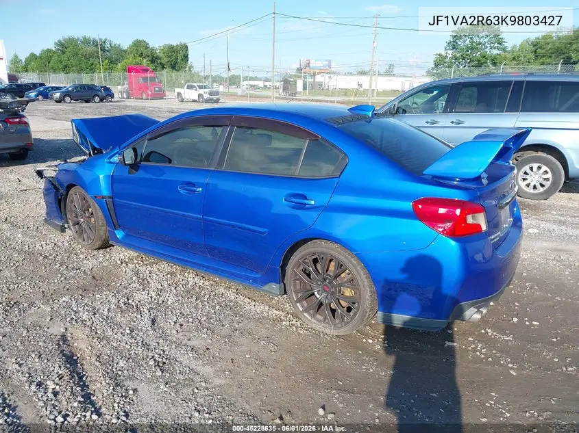 2019 Subaru Wrx Sti VIN: JF1VA2R63K9803427 Lot: 45228635