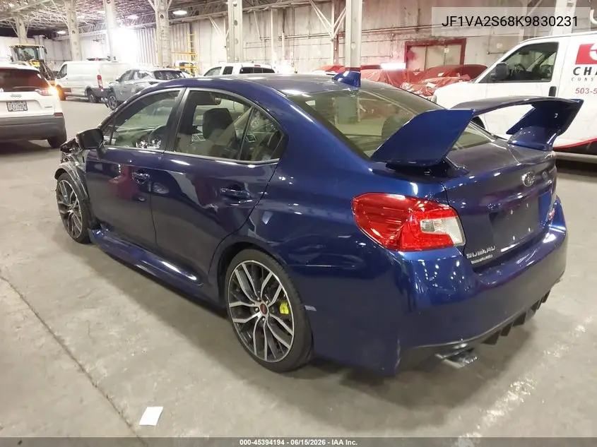 2019 Subaru Wrx Sti VIN: JF1VA2S68K9830231 Lot: 45394194