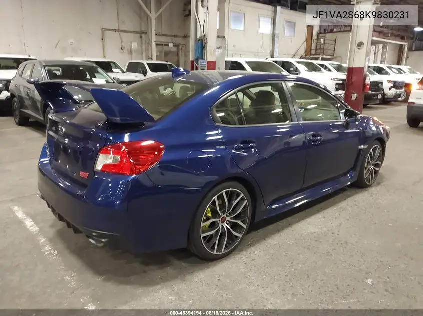 2019 Subaru Wrx Sti VIN: JF1VA2S68K9830231 Lot: 45394194