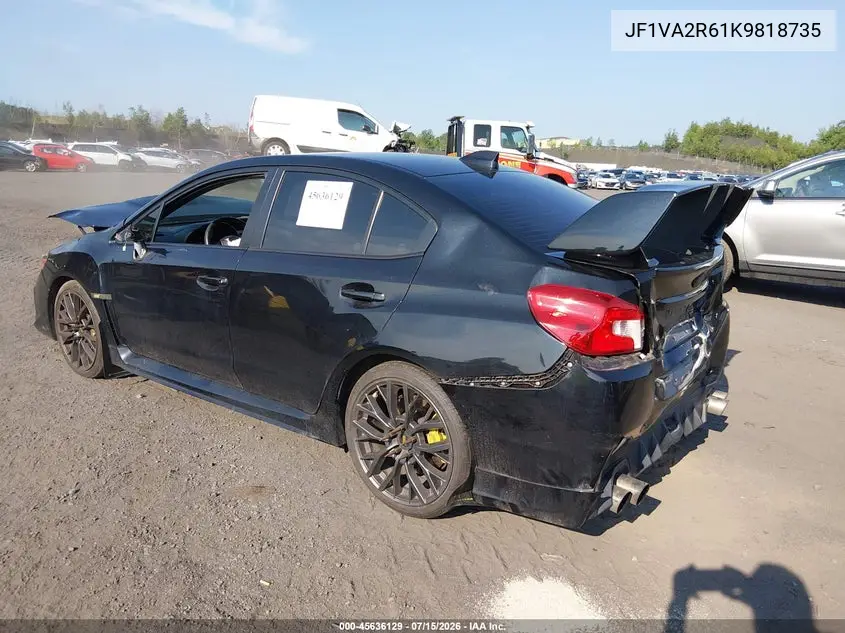 2019 Subaru Wrx Sti VIN: JF1VA2R61K9818735 Lot: 45636129
