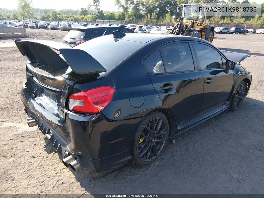 2019 Subaru Wrx Sti VIN: JF1VA2R61K9818735 Lot: 45636129