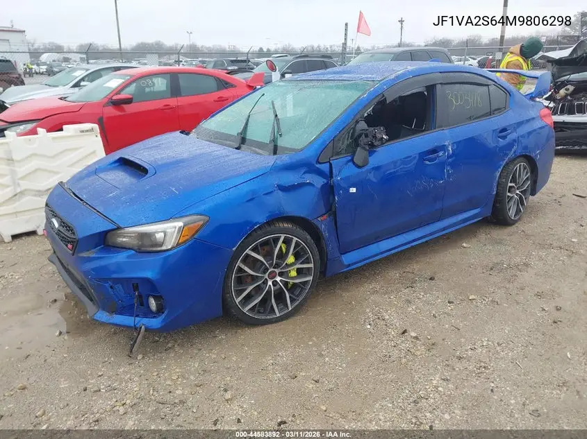 2021 Subaru Wrx Sti VIN: JF1VA2S64M9806298 Lot: 44583892