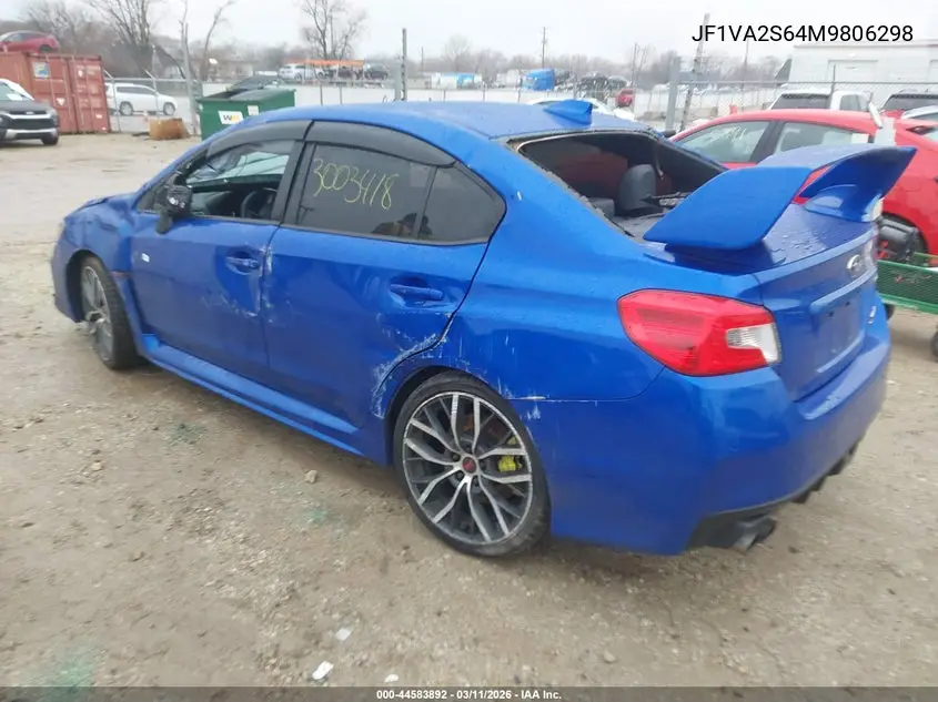2021 Subaru Wrx Sti VIN: JF1VA2S64M9806298 Lot: 44583892