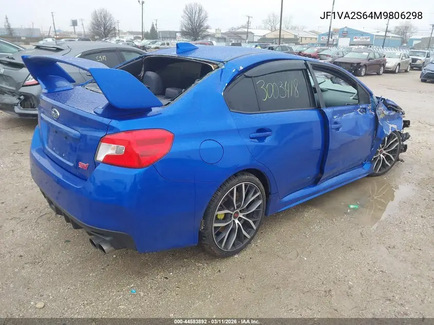 2021 Subaru Wrx Sti VIN: JF1VA2S64M9806298 Lot: 44583892