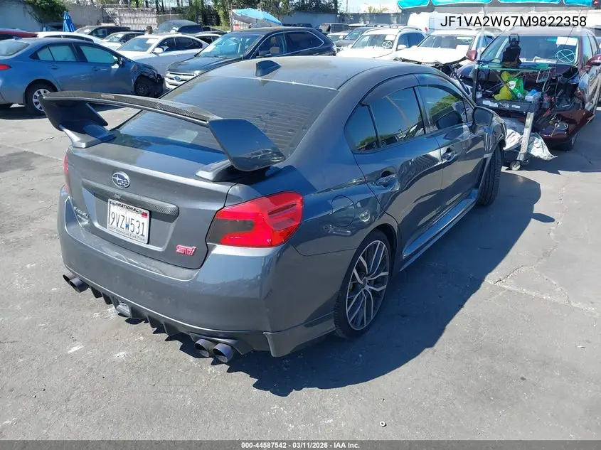 2021 Subaru Wrx Sti Limited VIN: JF1VA2W67M9822358 Lot: 44587542