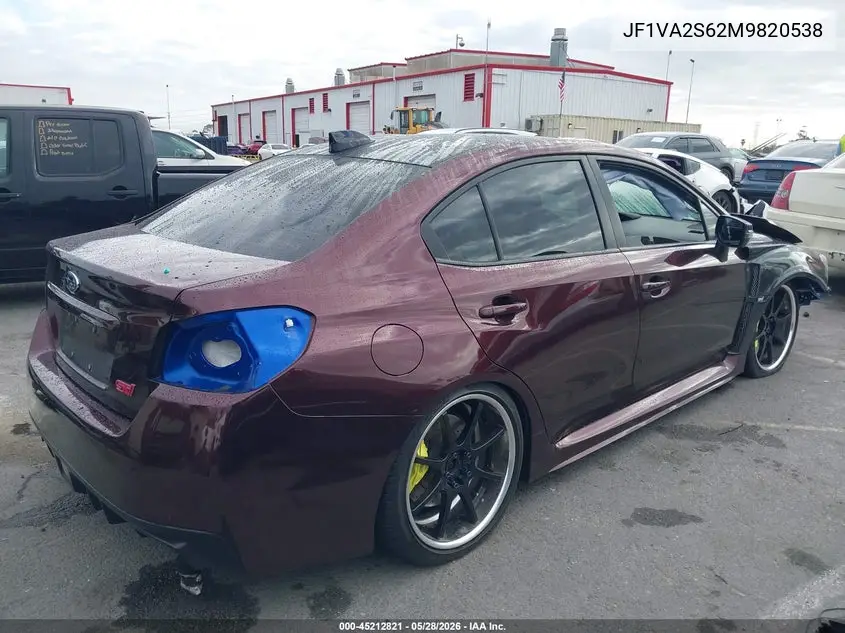 2021 Subaru Wrx Sti VIN: JF1VA2S62M9820538 Lot: 45212821