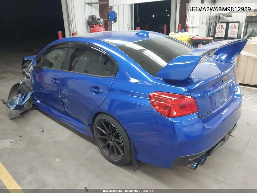 2021 Subaru Wrx Sti Limited VIN: JF1VA2W63M9812989 Lot: 45323286