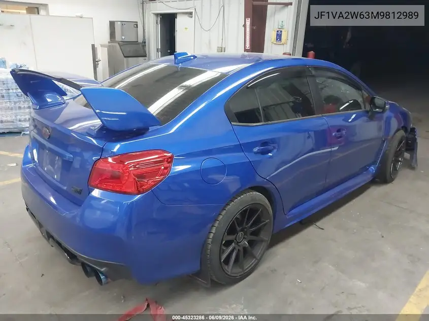 2021 Subaru Wrx Sti Limited VIN: JF1VA2W63M9812989 Lot: 45323286