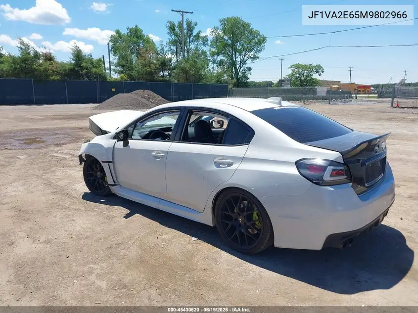 2021 Subaru Wrx Sti VIN: JF1VA2E65M9802966 Lot: 45430620