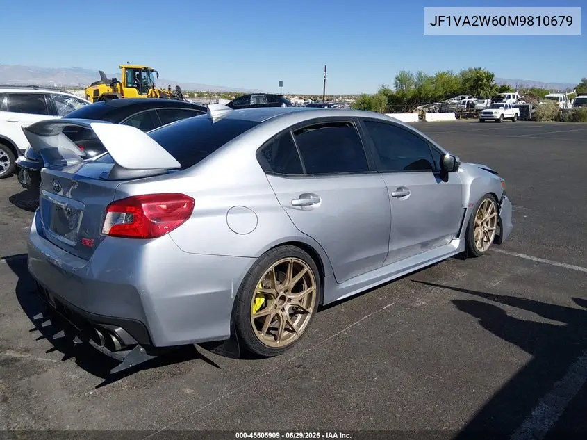 2021 Subaru Wrx Sti Limited VIN: JF1VA2W60M9810679 Lot: 45505909