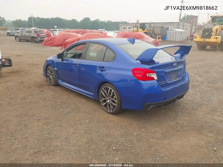 2021 Subaru Wrx Sti VIN: JF1VA2E6XM9818662 Lot: 45649459