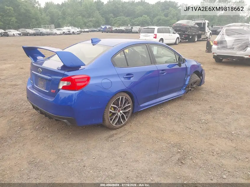 2021 Subaru Wrx Sti VIN: JF1VA2E6XM9818662 Lot: 45649459