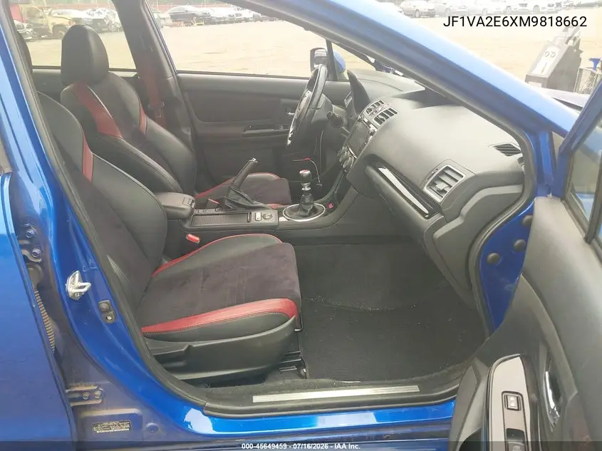 2021 Subaru Wrx Sti VIN: JF1VA2E6XM9818662 Lot: 45649459