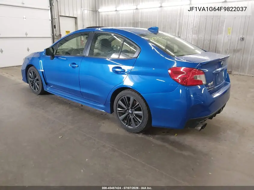 2015 Subaru Wrx Limited VIN: JF1VA1G64F9822037 Lot: 45487424