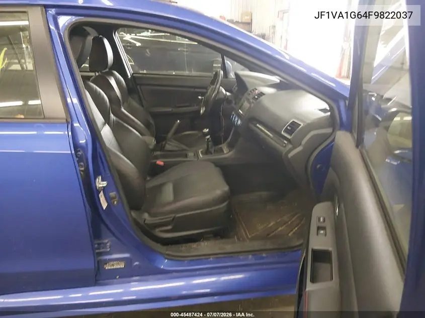 2015 Subaru Wrx Limited VIN: JF1VA1G64F9822037 Lot: 45487424