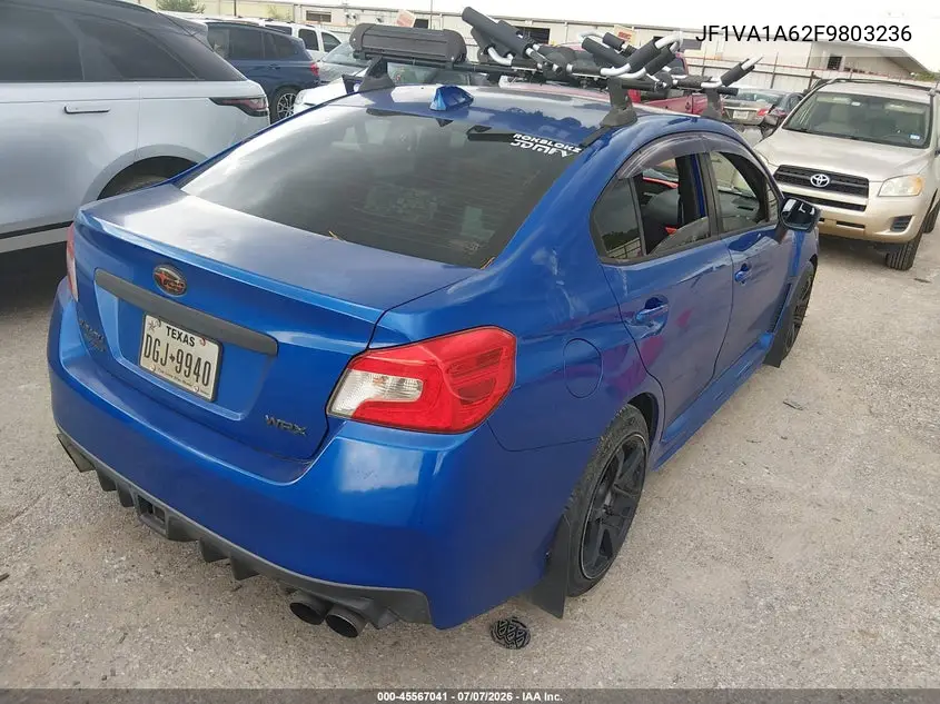 2015 Subaru Wrx VIN: JF1VA1A62F9803236 Lot: 45567041
