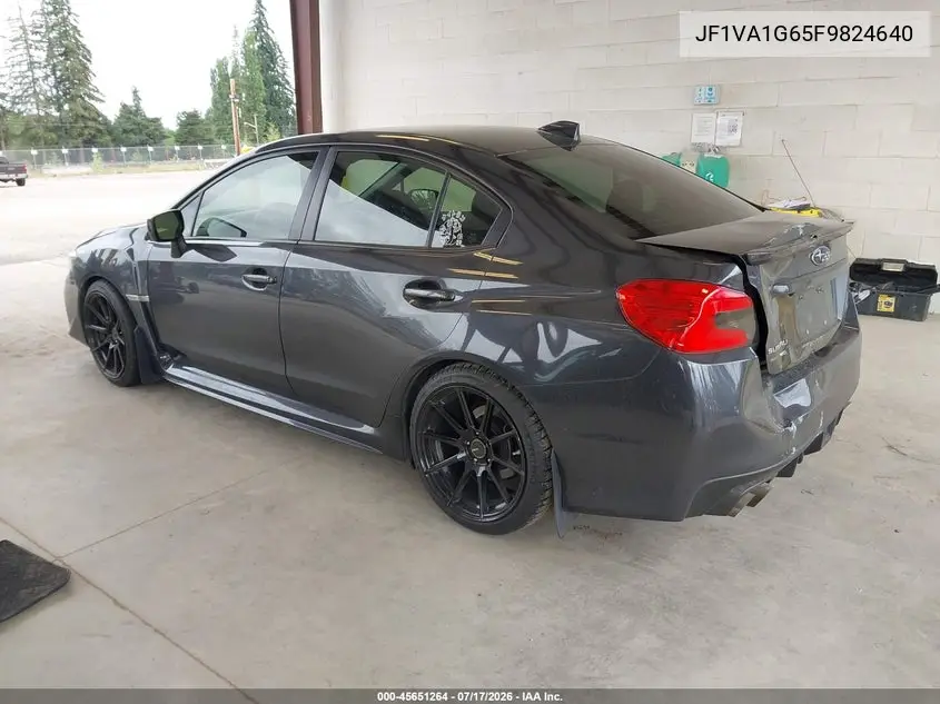 2015 Subaru Wrx Limited VIN: JF1VA1G65F9824640 Lot: 45651264