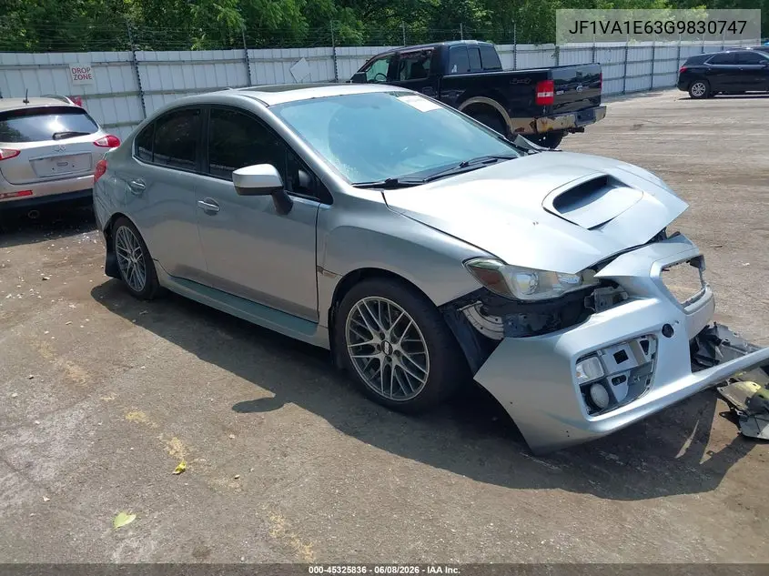 2016 Subaru Wrx Premium VIN: JF1VA1E63G9830747 Lot: 45325836