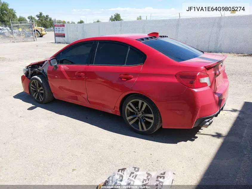 2016 Subaru Wrx Premium VIN: JF1VA1E64G9805274 Lot: 45443684