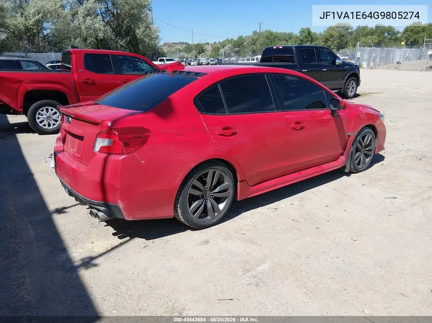 2016 Subaru Wrx Premium VIN: JF1VA1E64G9805274 Lot: 45443684