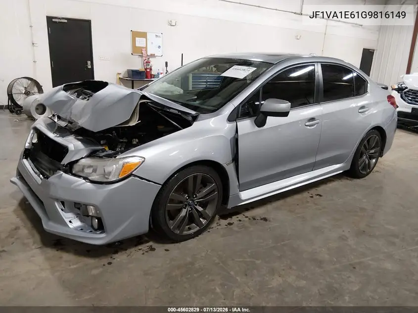 2016 Subaru Wrx Premium VIN: JF1VA1E61G9816149 Lot: 45602829