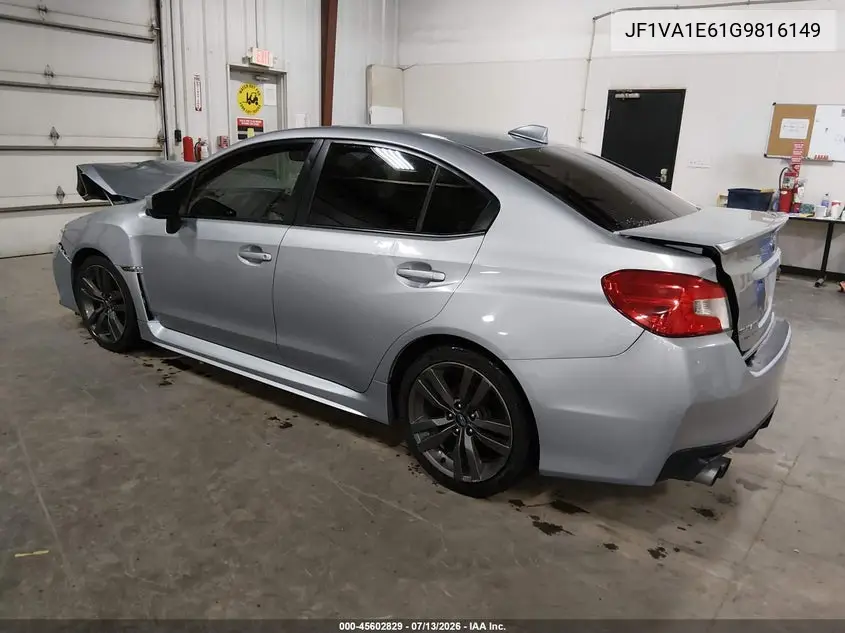2016 Subaru Wrx Premium VIN: JF1VA1E61G9816149 Lot: 45602829