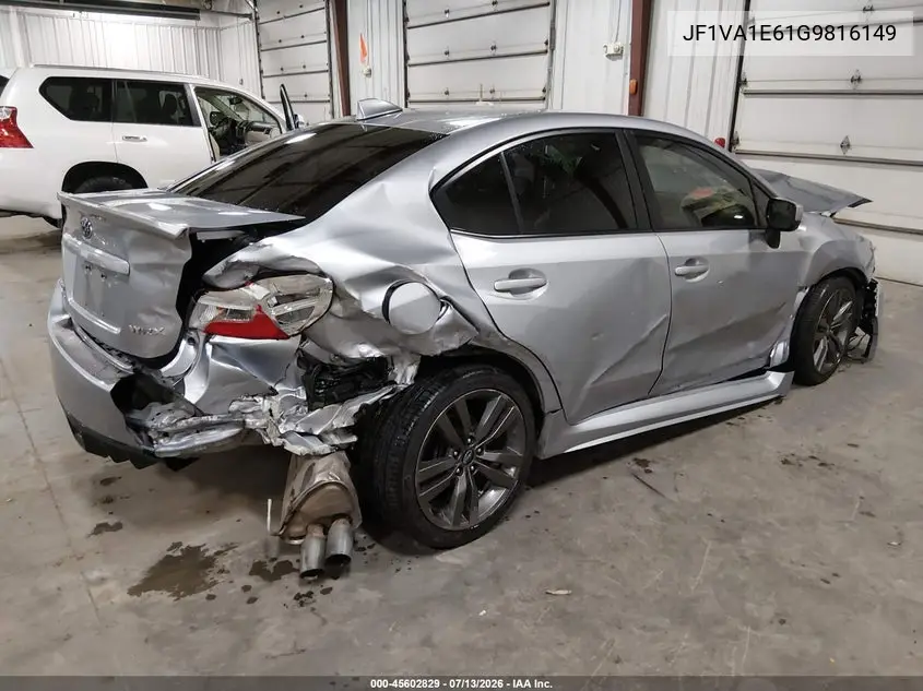 2016 Subaru Wrx Premium VIN: JF1VA1E61G9816149 Lot: 45602829