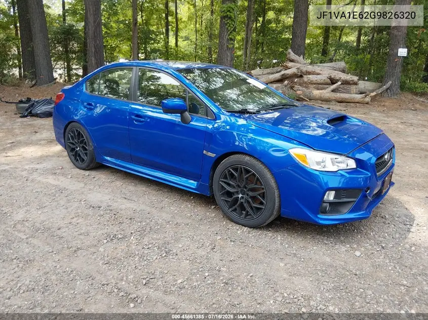 2016 Subaru Wrx Premium VIN: JF1VA1E62G9826320 Lot: 45661385