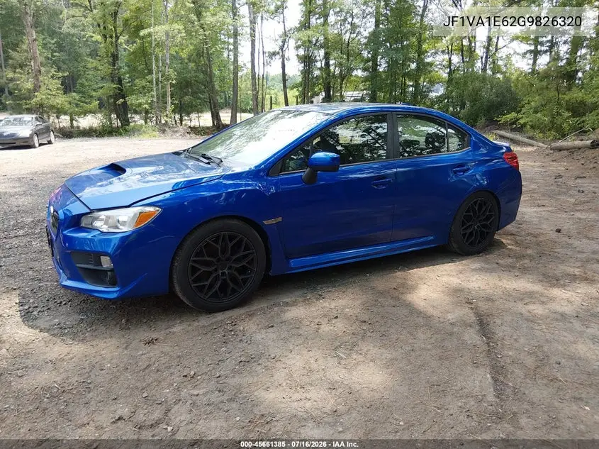 2016 Subaru Wrx Premium VIN: JF1VA1E62G9826320 Lot: 45661385