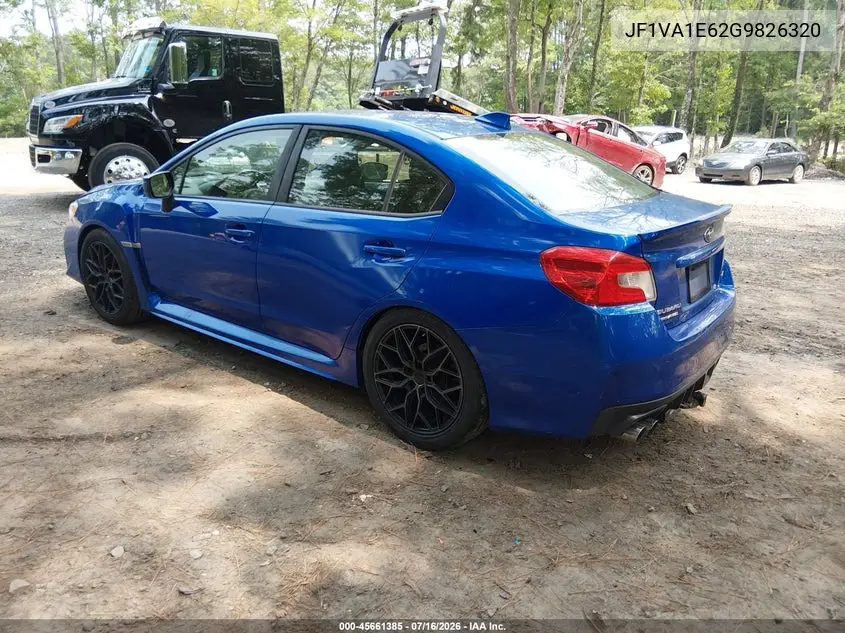 2016 Subaru Wrx Premium VIN: JF1VA1E62G9826320 Lot: 45661385