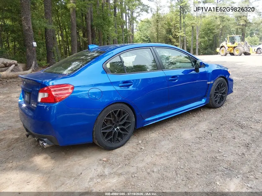 2016 Subaru Wrx Premium VIN: JF1VA1E62G9826320 Lot: 45661385