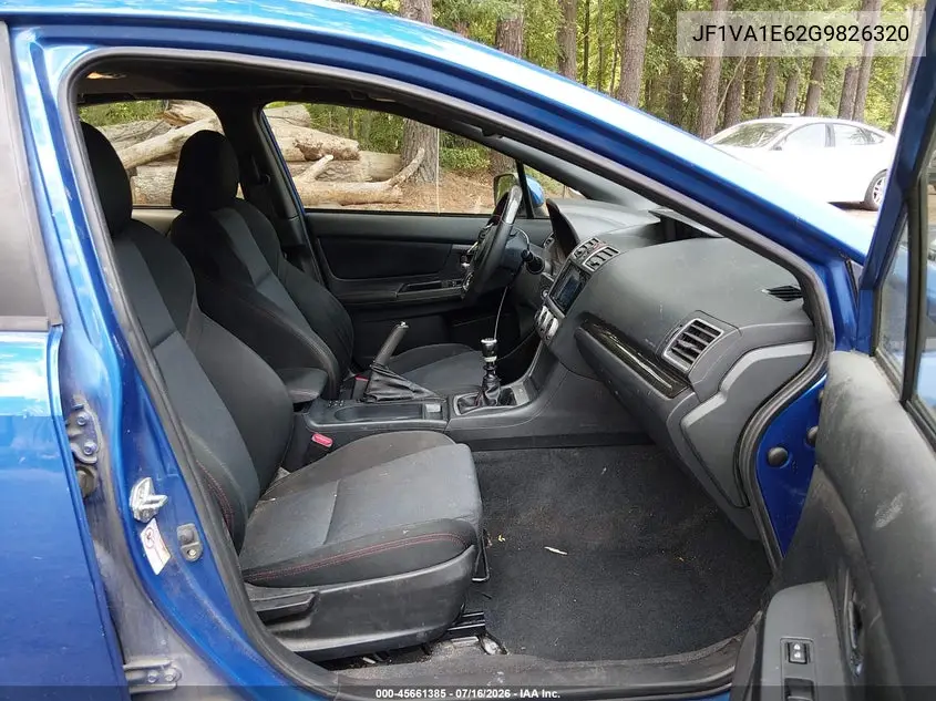 2016 Subaru Wrx Premium VIN: JF1VA1E62G9826320 Lot: 45661385