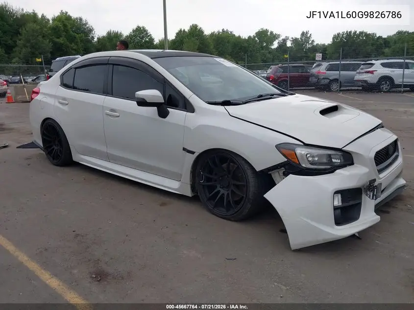 2016 Subaru Wrx Limited VIN: JF1VA1L60G9826786 Lot: 45667764