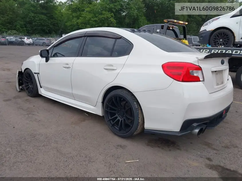 2016 Subaru Wrx Limited VIN: JF1VA1L60G9826786 Lot: 45667764