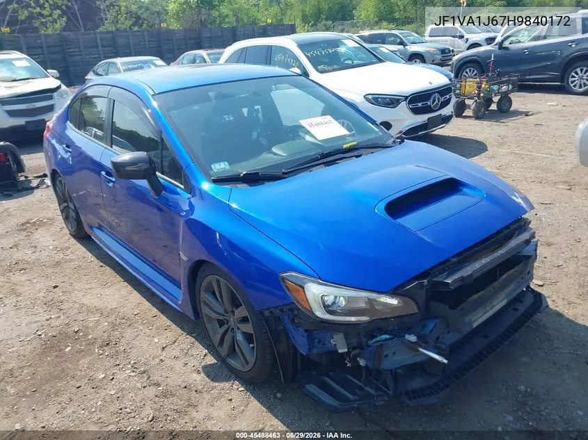 2017 Subaru Wrx Limited VIN: JF1VA1J67H9840172 Lot: 45488463