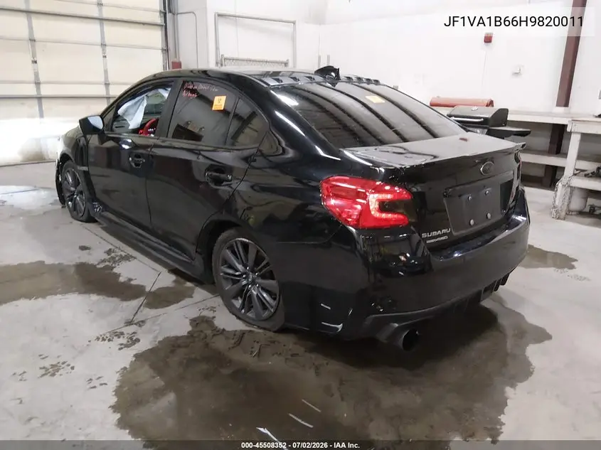 2017 Subaru Wrx VIN: JF1VA1B66H9820011 Lot: 45508352