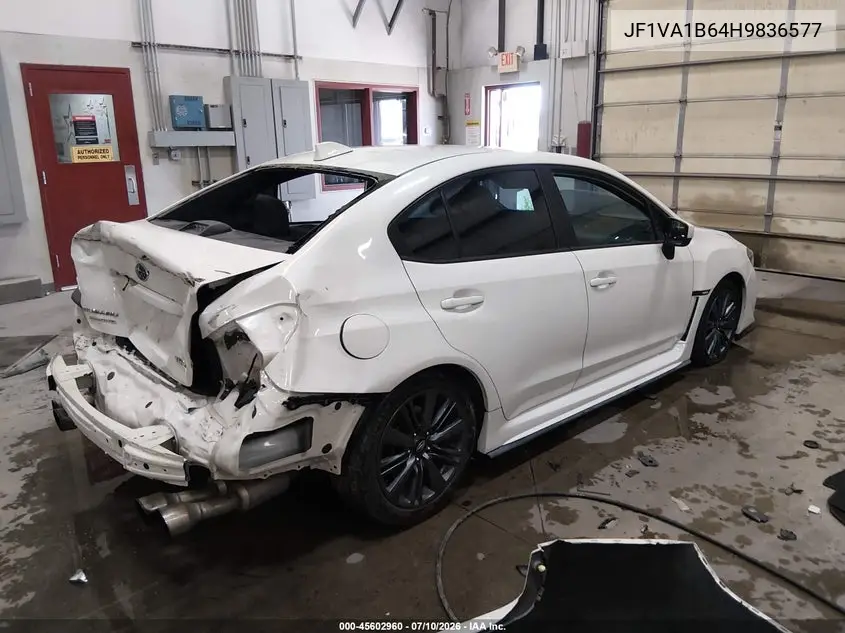 2017 Subaru Wrx VIN: JF1VA1B64H9836577 Lot: 45602960