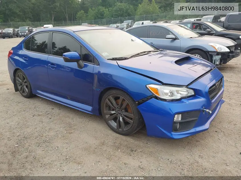 2017 Subaru Wrx Limited VIN: JF1VA1L63H9840800 Lot: 45634761