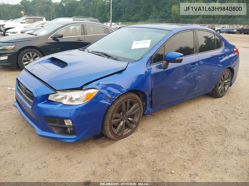 2017 Subaru Wrx Limited VIN: JF1VA1L63H9840800 Lot: 45634761