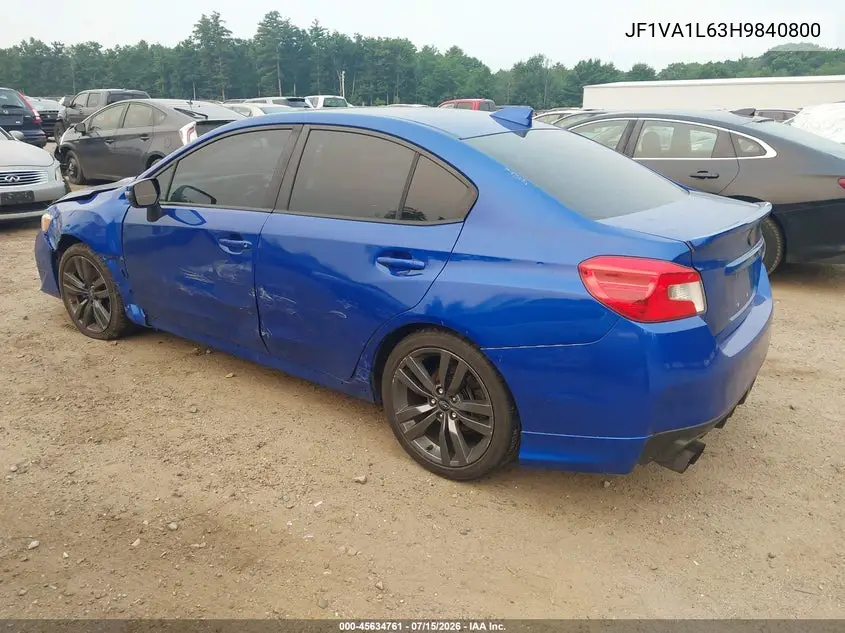 2017 Subaru Wrx Limited VIN: JF1VA1L63H9840800 Lot: 45634761